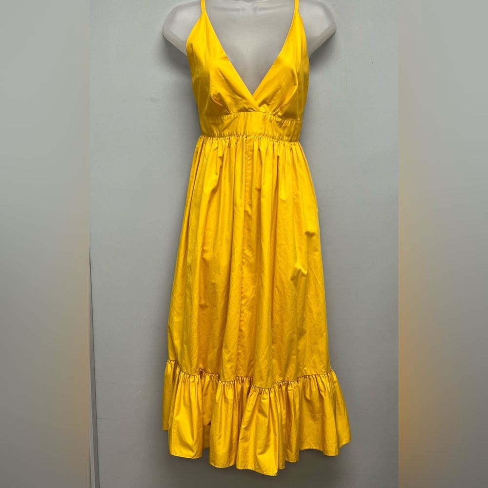 J.Crew Yellow Ruffled Hem Dress Size 10